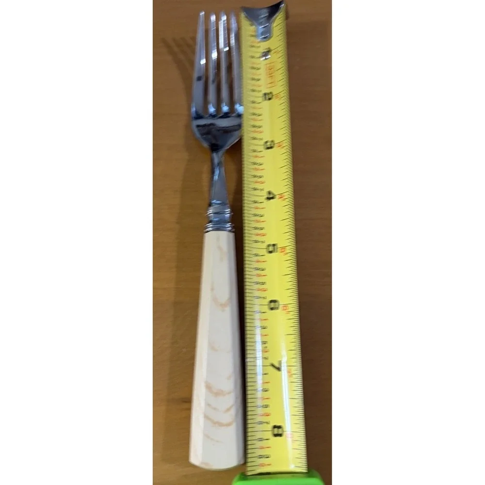 Williams Sonoma Faux Bois Ivory Wood Grain Dinner Fork Replacement 8